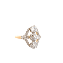 Bague Trilogie en or jaune et diamants - Castafiore