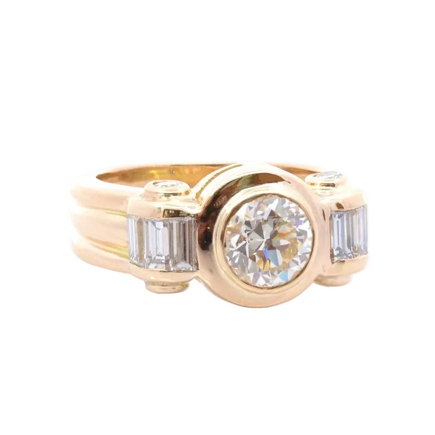 Bague Trilogie en or jaune et diamants - Castafiore
