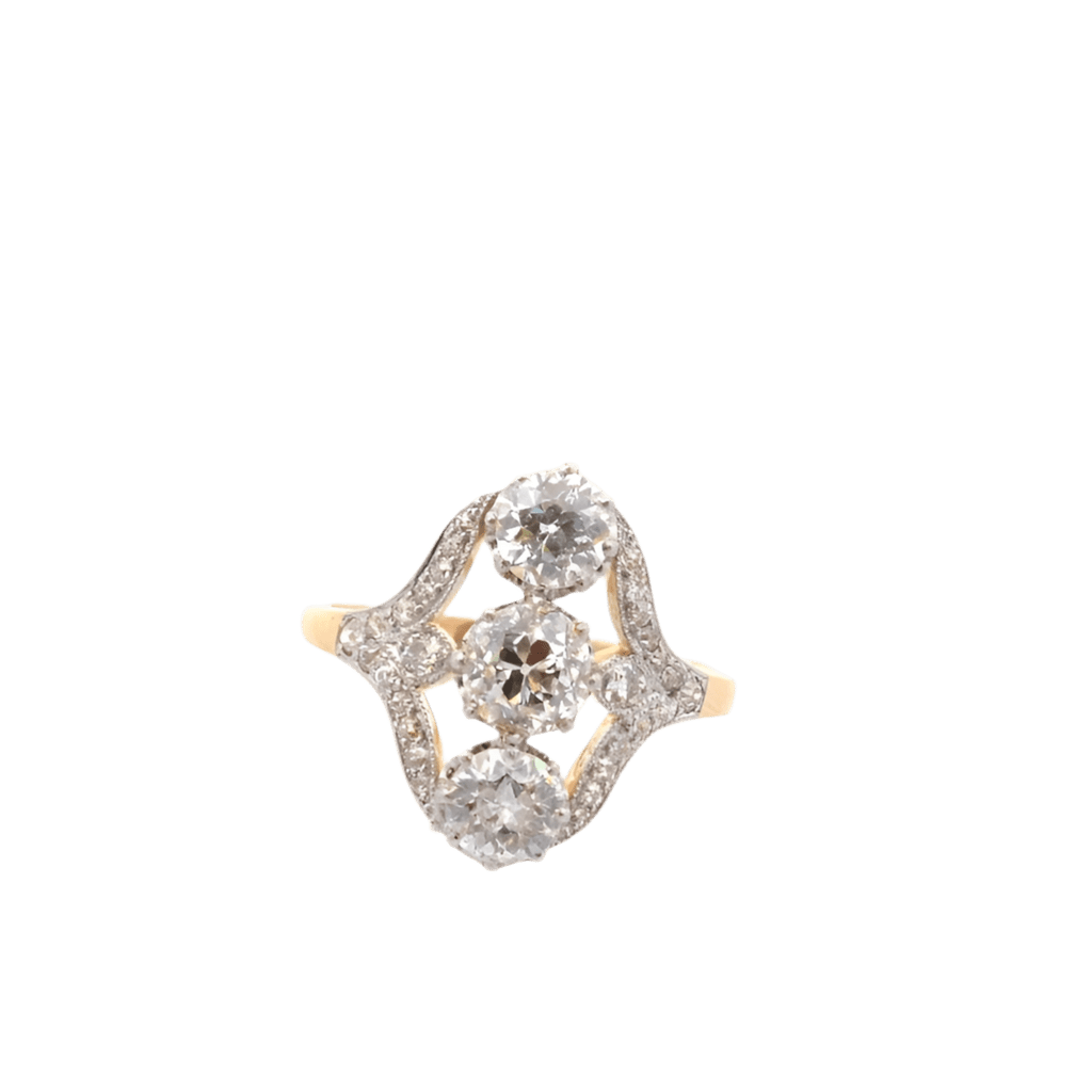 Bague Trilogie en or jaune et diamants - Castafiore