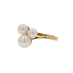 Bague Trilogie en or jaune et perles - Castafiore