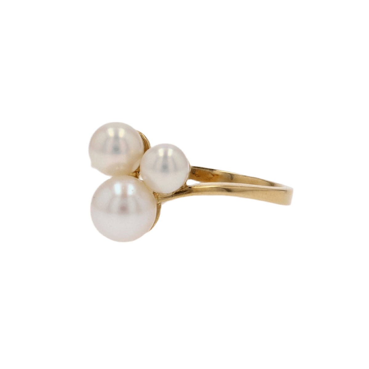 Bague Trilogie en or jaune et perles - Castafiore