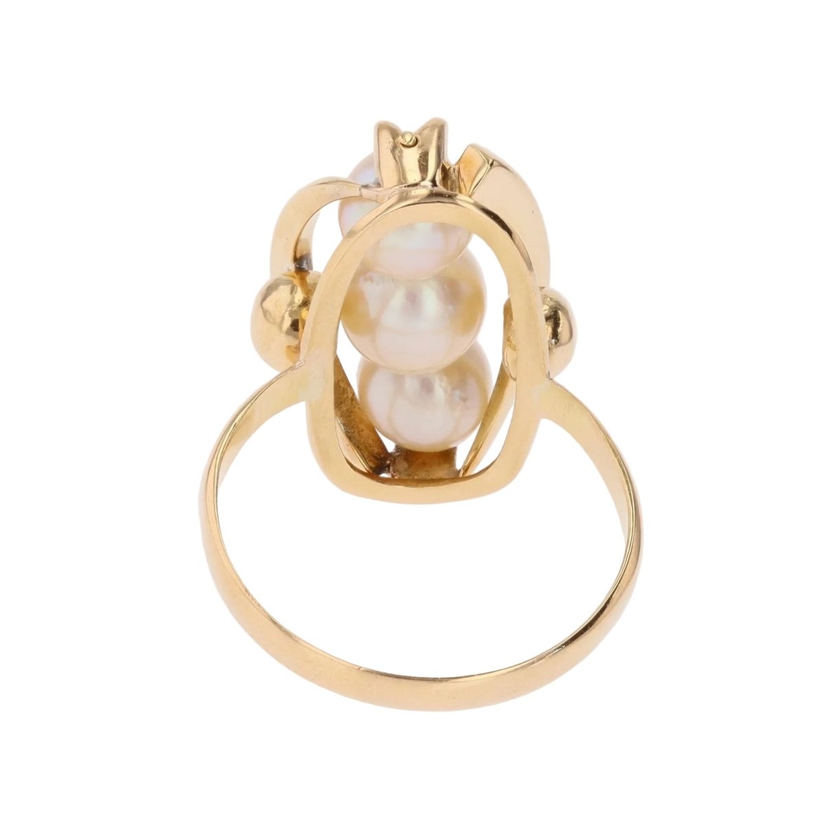 Bague Trilogie en or jaune et perles - Castafiore