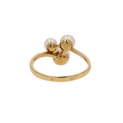 Bague Trilogie en or jaune et perles - Castafiore