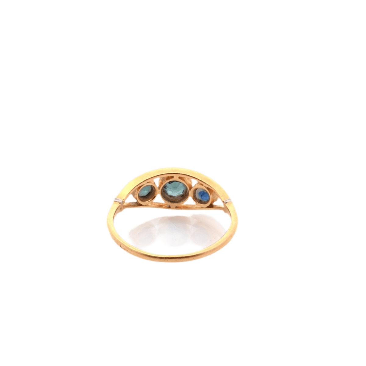 Bague Trilogie en or jaune et saphirs - Castafiore