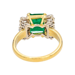 Bague Trilogie en or jaune, or blanc, émeraude et diamants - Castafiore
