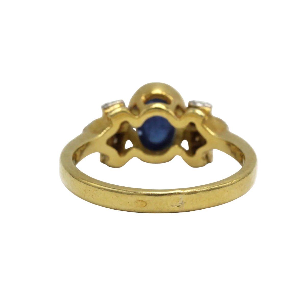 Bague Trilogie en or jaune, or blanc, saphir et diamants - Castafiore