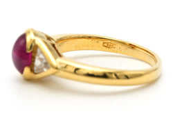 Bague Trilogie en or jaune, rubis et diamants - Castafiore