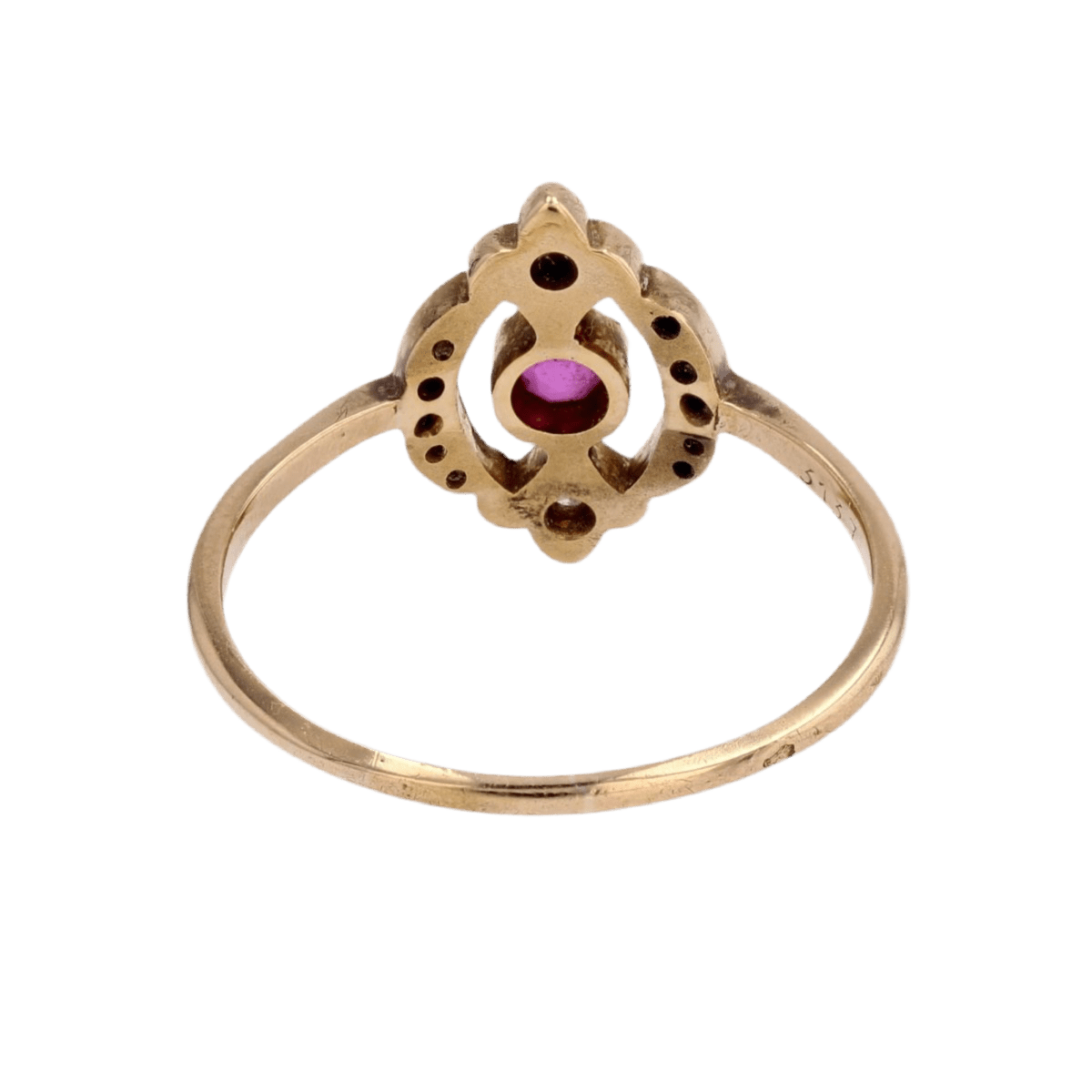 Bague Trilogie en or jaune, rubis et diamants - Castafiore