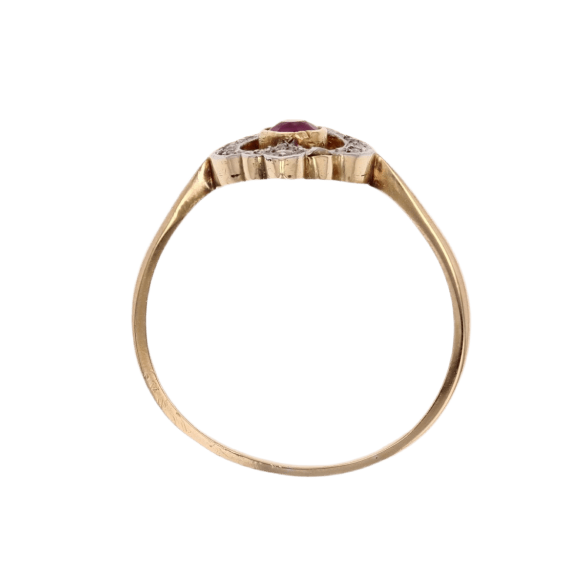 Bague Trilogie en or jaune, rubis et diamants - Castafiore