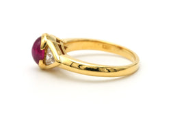 Bague Trilogie en or jaune, rubis et diamants - Castafiore