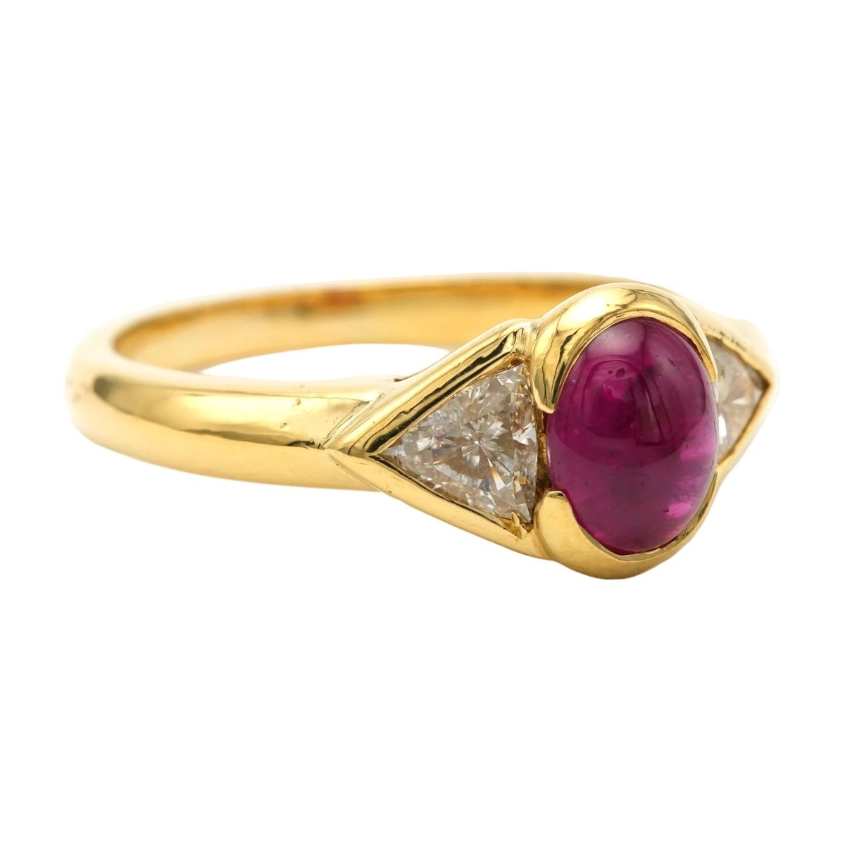 Bague Trilogie en or jaune, rubis et diamants - Castafiore