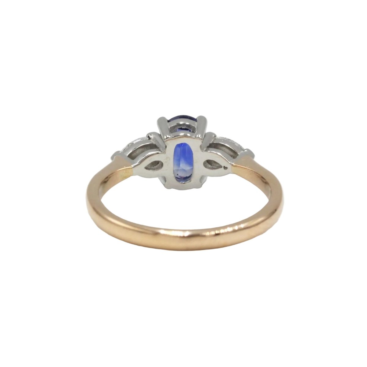 Bague Trilogie en or jaune, saphir et diamants - Castafiore