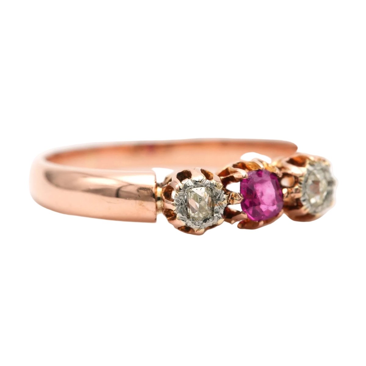 Bague Trilogie en or jaune, saphir et diamants - Castafiore
