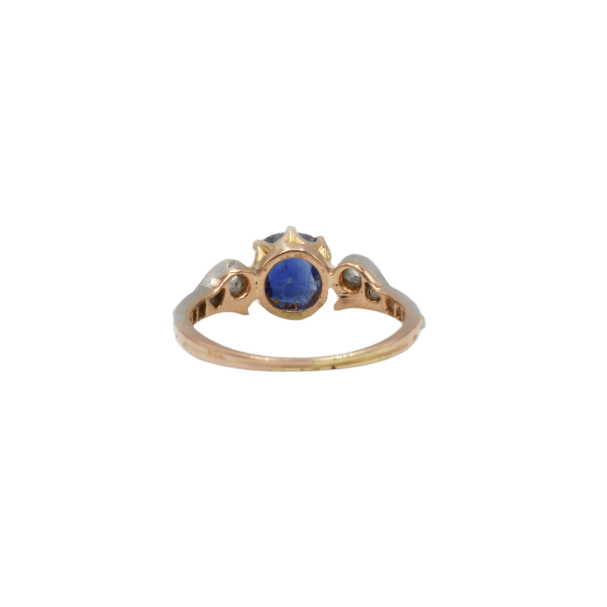 Bague Trilogie en or jaune, saphir et diamants - Castafiore