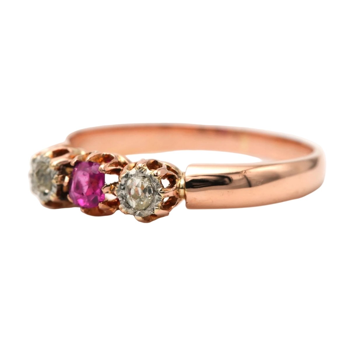 Bague Trilogie en or jaune, saphir et diamants - Castafiore