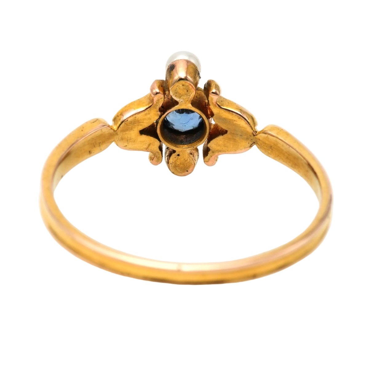 Bague Trilogie en or jaune, saphir et perles - Castafiore