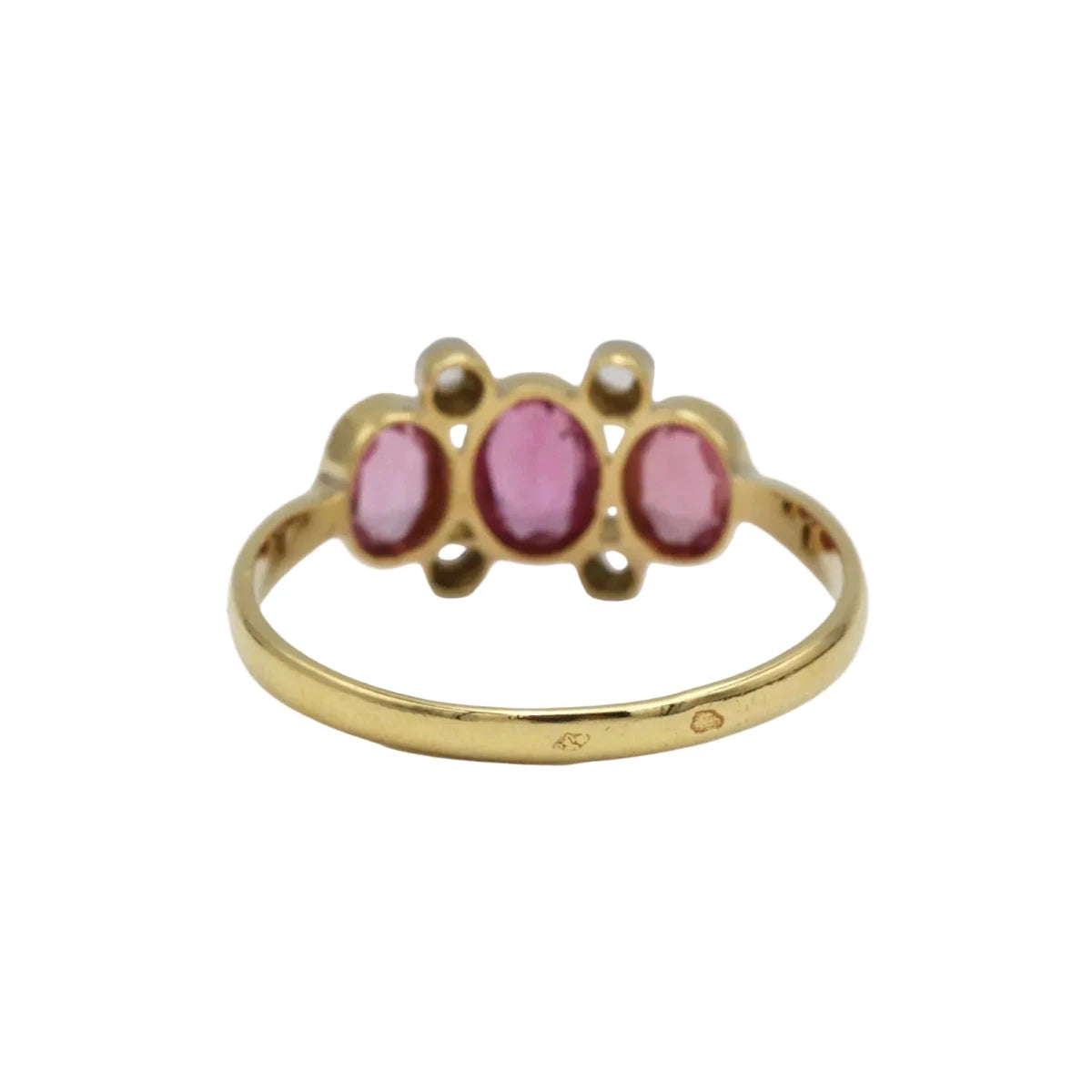 Bague Trilogie en or jaune, saphirs et diamants - Castafiore
