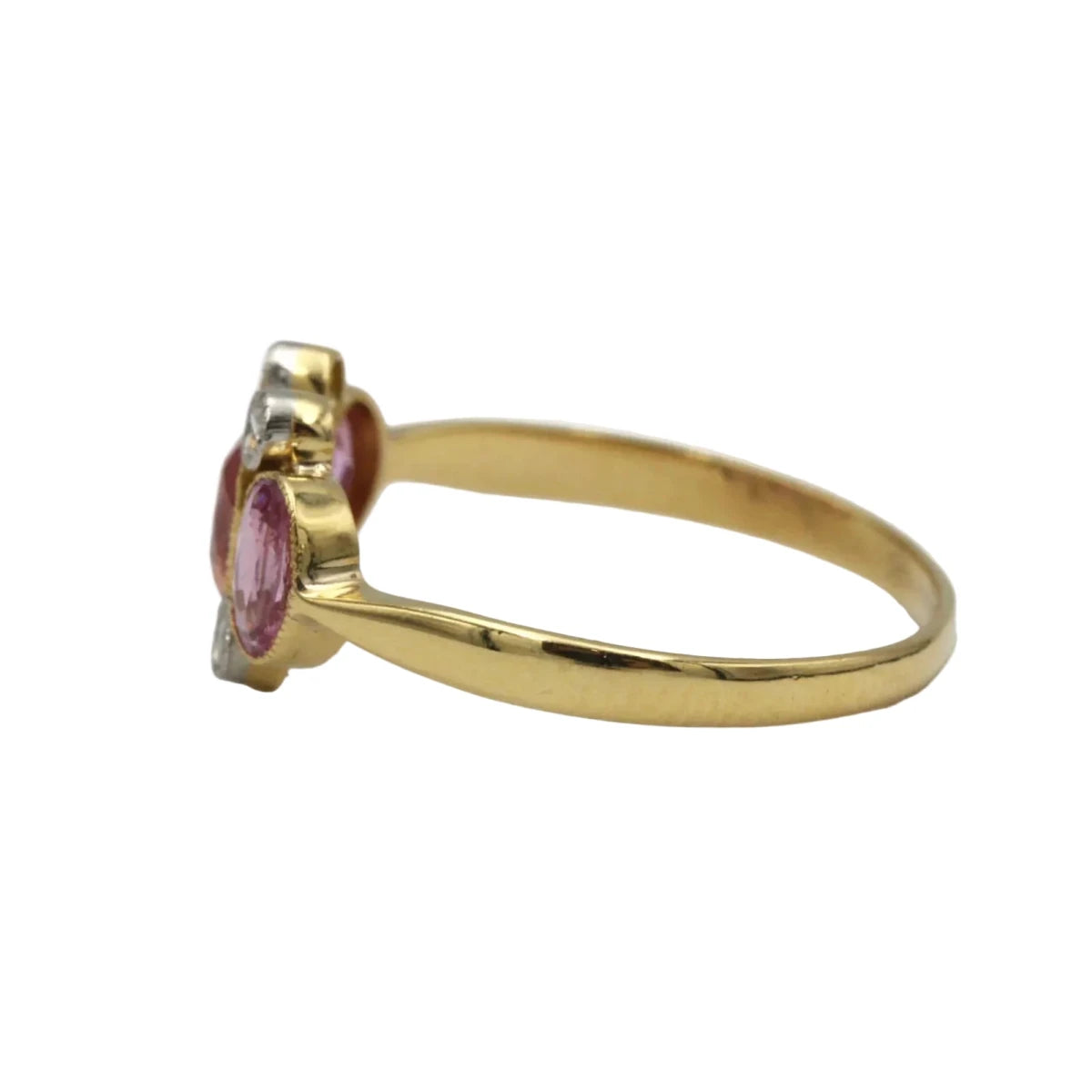 Bague Trilogie en or jaune, saphirs et diamants - Castafiore