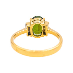 Bague Trilogie en or jaune, tourmaline et diamants - Castafiore