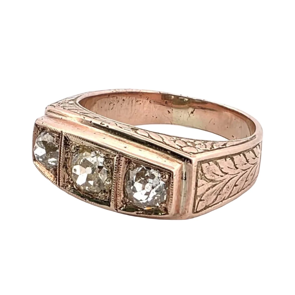 Bague Trilogie en or rose et diamants - Castafiore