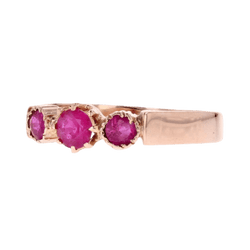 Bague Trilogie en or rose et rubis - Castafiore