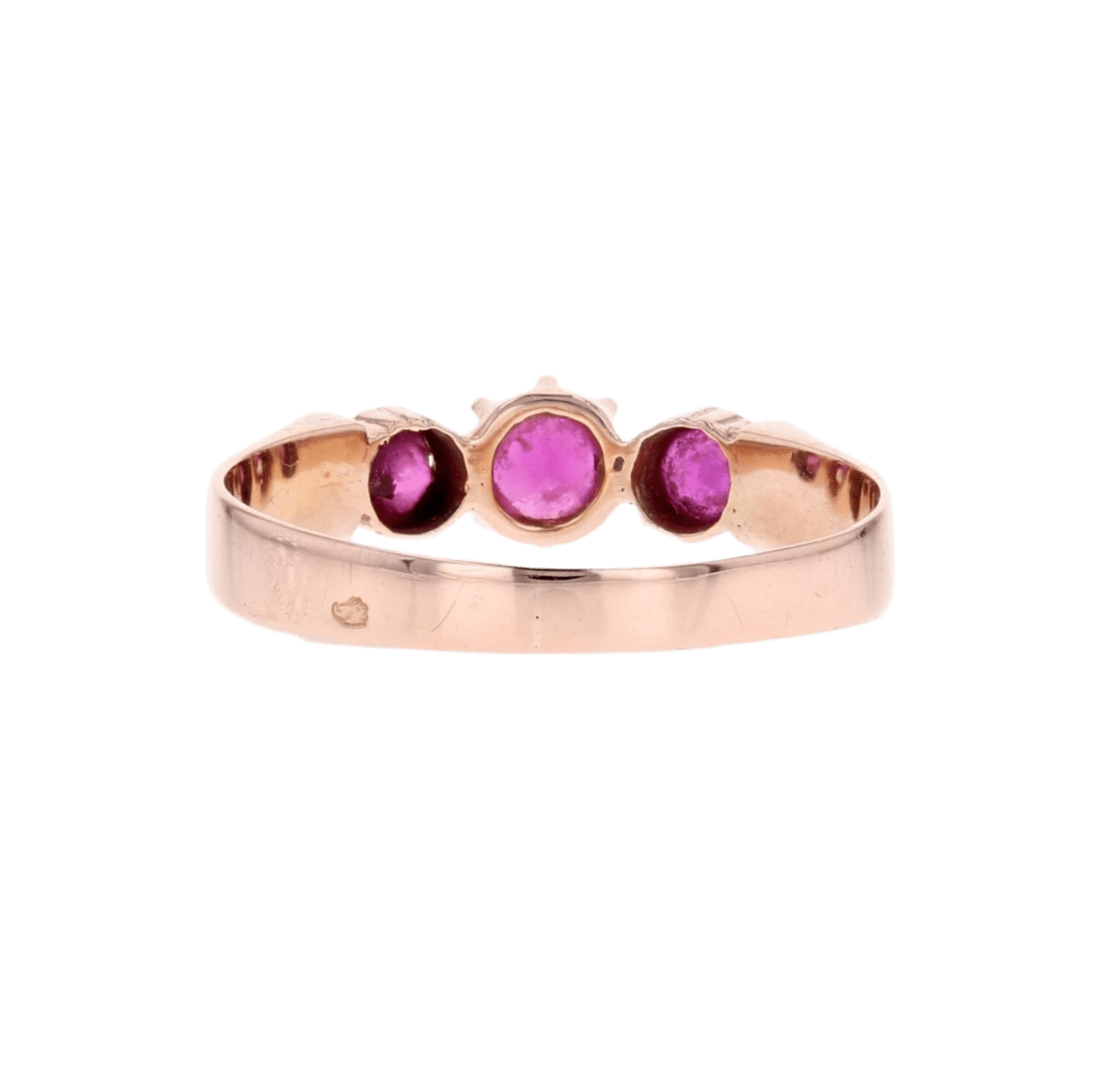 Bague Trilogie en or rose et rubis - Castafiore