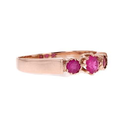 Bague Trilogie en or rose et rubis - Castafiore
