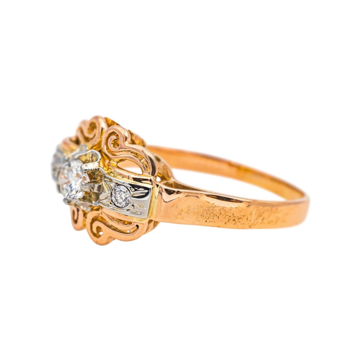 Bague Trilogie en or rose, or blanc et diamants - Castafiore