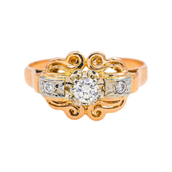 Bague Trilogie en or rose, or blanc et diamants - Castafiore