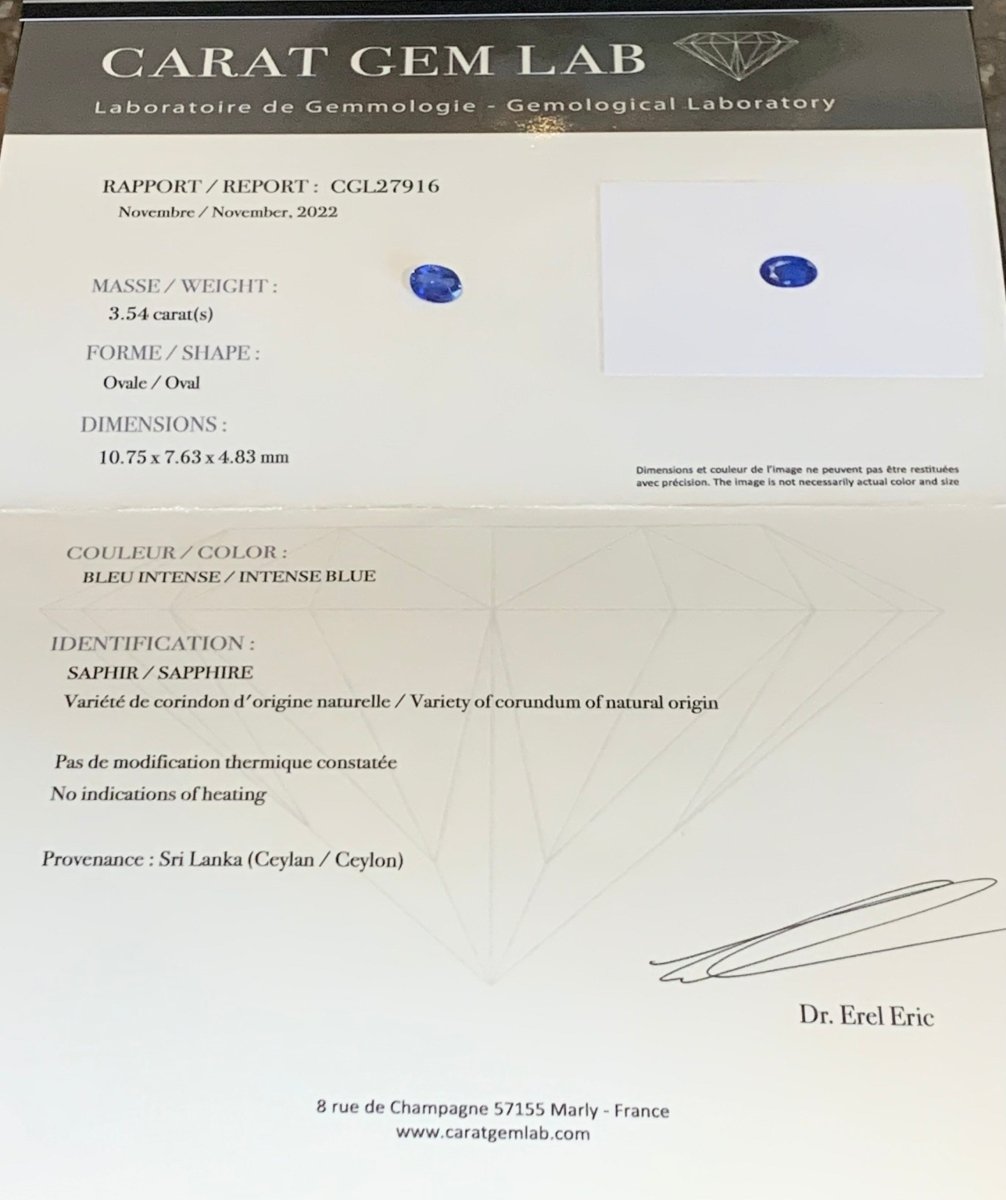 Bague Trilogie en or rose, saphir et diamants - Castafiore