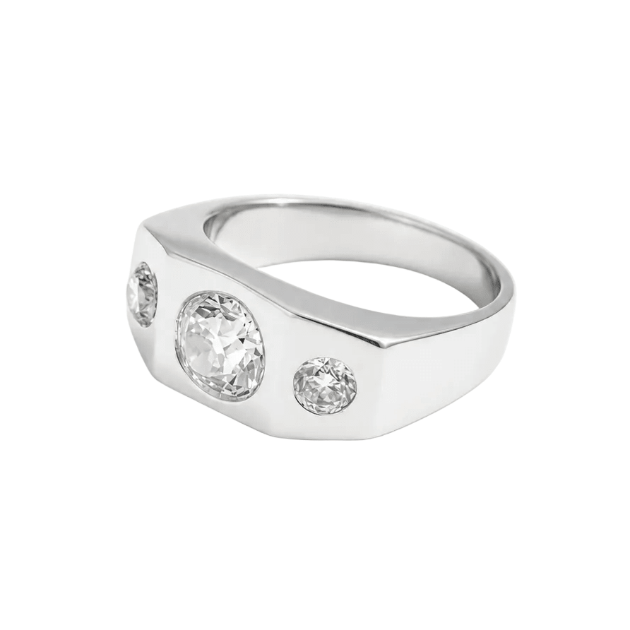 Bague Trilogie en platine et diamants - Castafiore