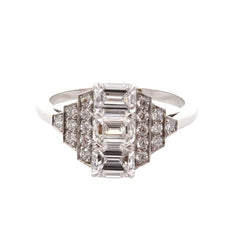 Bague Trilogie en platine et diamants - Castafiore