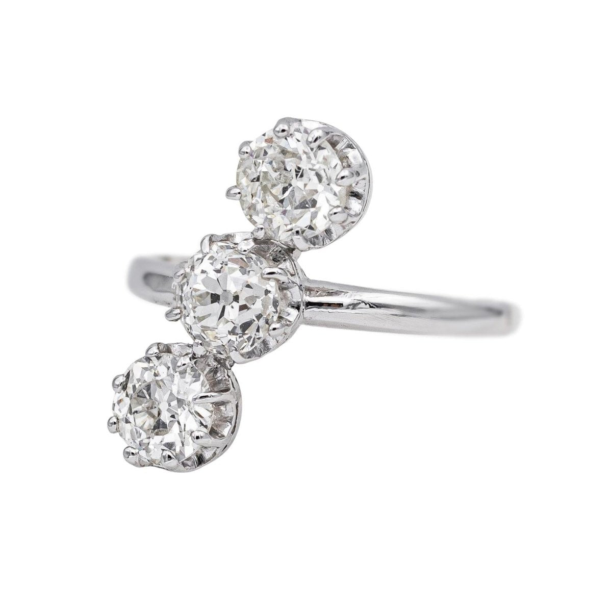 Bague Trilogie en platine et diamants - Castafiore