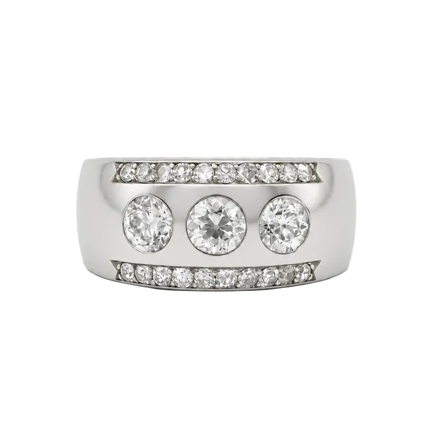 Bague Trilogie en platine et diamants - Castafiore