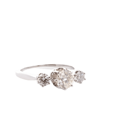 Bague Trilogie en platine et diamants - Castafiore