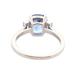 Bague Trilogie en platine, saphir et diamants - Castafiore