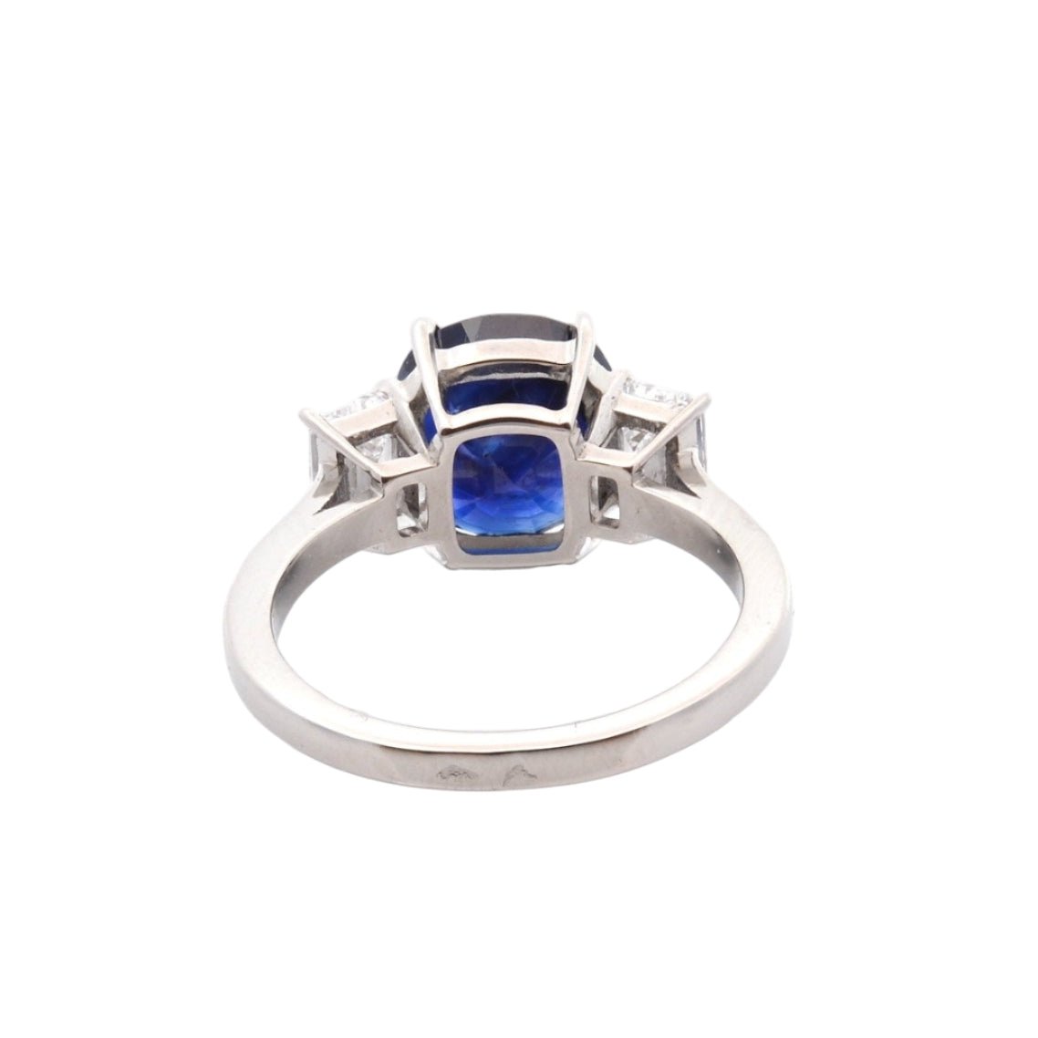 Bague Trilogie en platine, saphir et diamants - Castafiore
