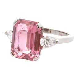 Ring pink tourmaline and diamonds