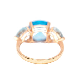 Bague Trilogie SWISS & SKY TOPAZ en or jaune et topazes - Castafiore