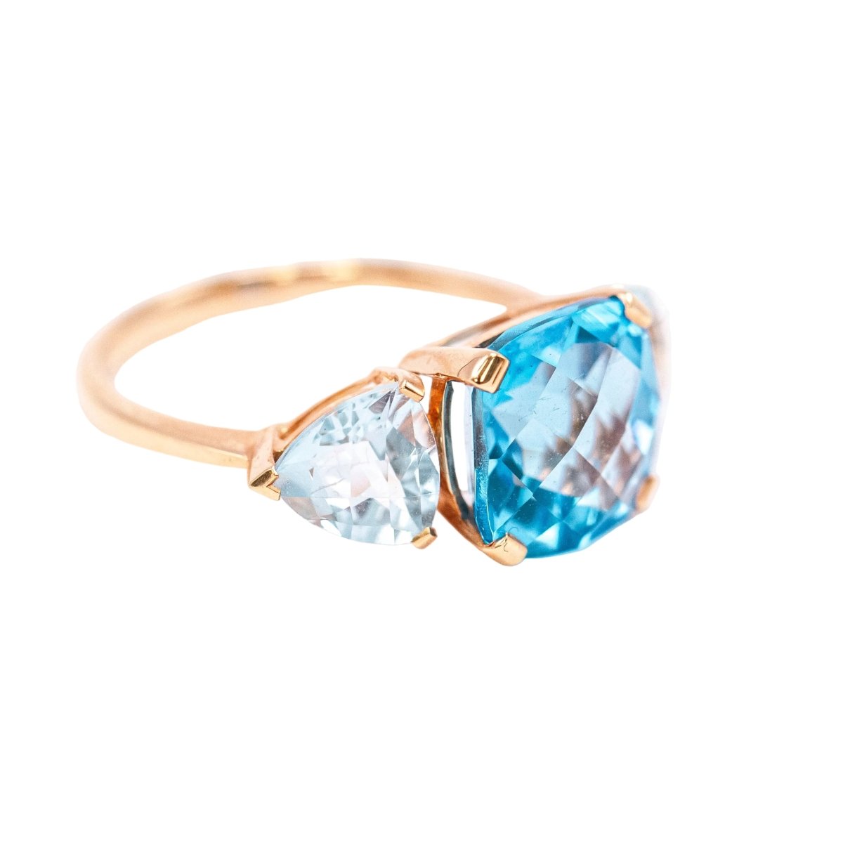 Bague Trilogie SWISS & SKY TOPAZ en or jaune et topazes - Castafiore