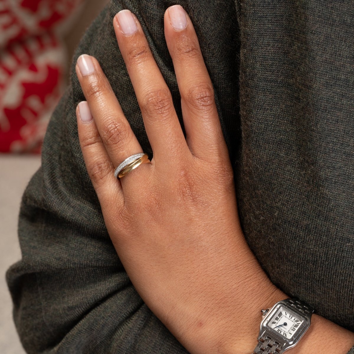Bague Trinity CARTIER trois ors et diamants - Castafiore