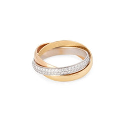 Bague Trinity CARTIER trois ors et diamants - Castafiore