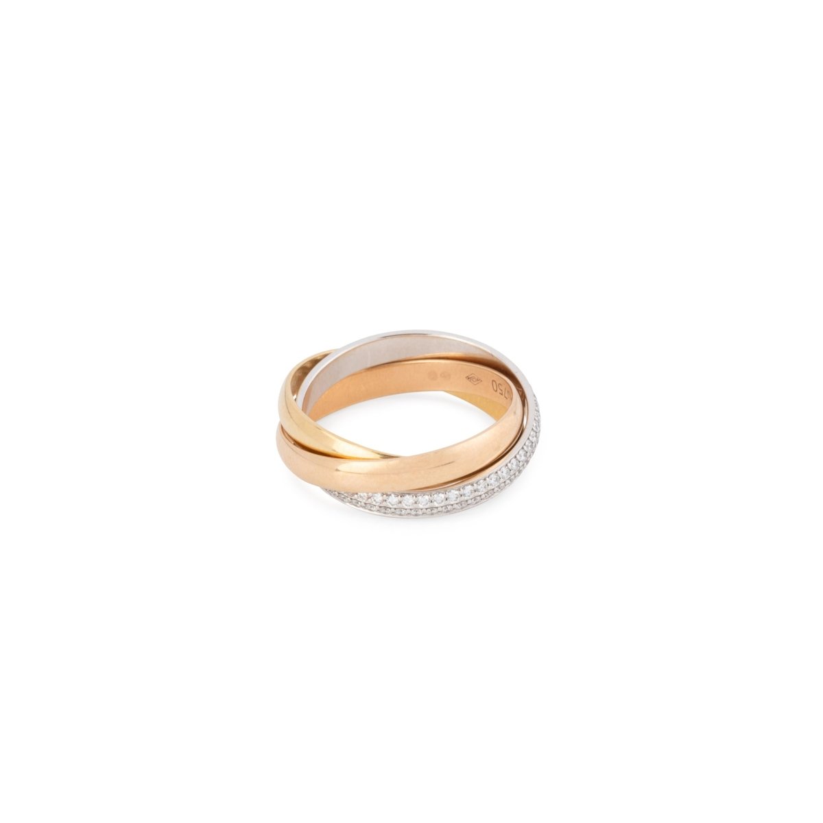 Bague Trinity CARTIER trois ors et diamants - Castafiore