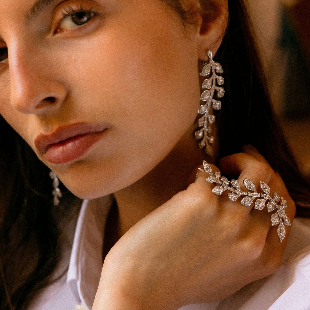 Bague Triple en or blanc et diamants - Castafiore
