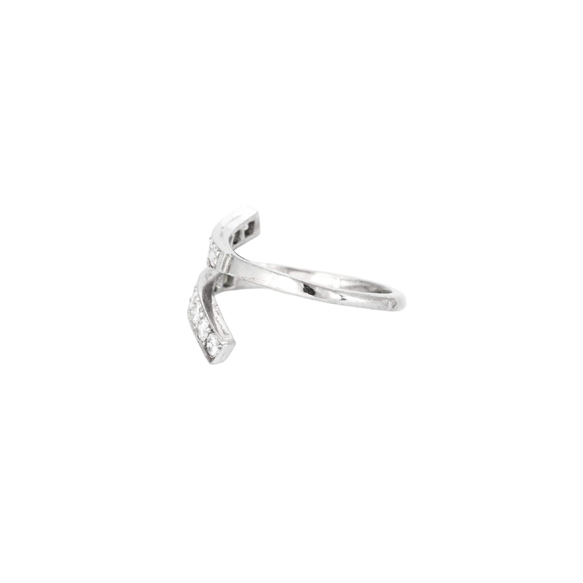 Bague vague en or blanc et platine diamants - Castafiore