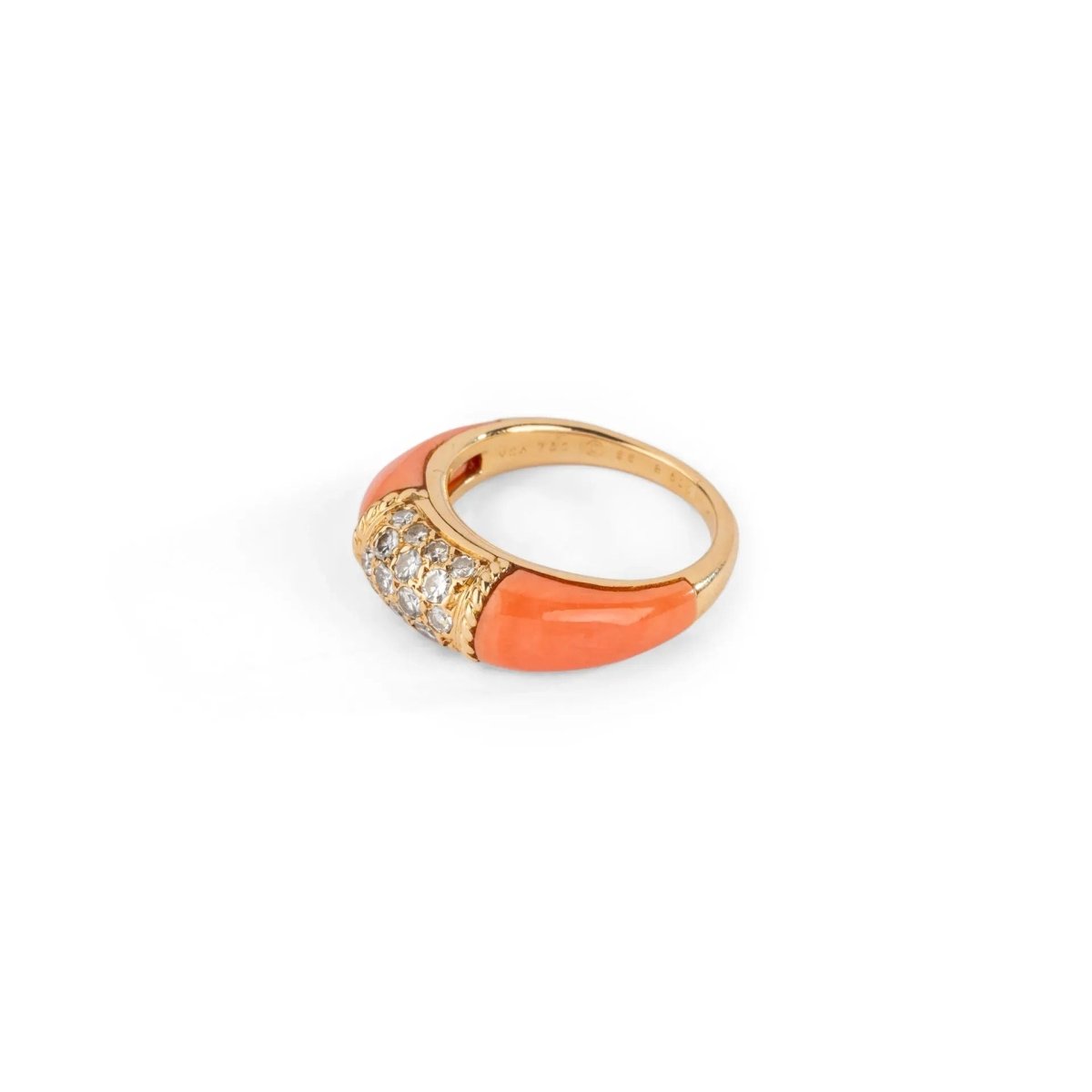 Bague Van Cleef &amp; Arpels, collection Philippine en or jaune et corail - Castafiore