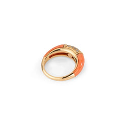 Bague Van Cleef &amp; Arpels, collection Philippine en or jaune et corail - Castafiore