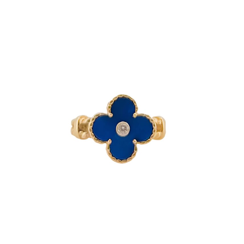 Bague VAN CLEEF & ARPELS Alhambra en or jaune, lapis lazuli et diamant - Castafiore