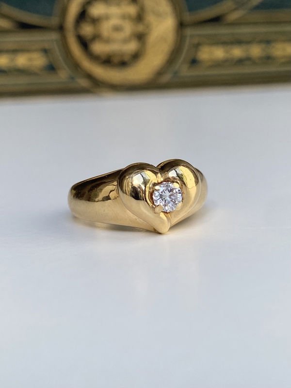 Bague VAN CLEEF & ARPELS Cœur en or jaune et diamant - Castafiore