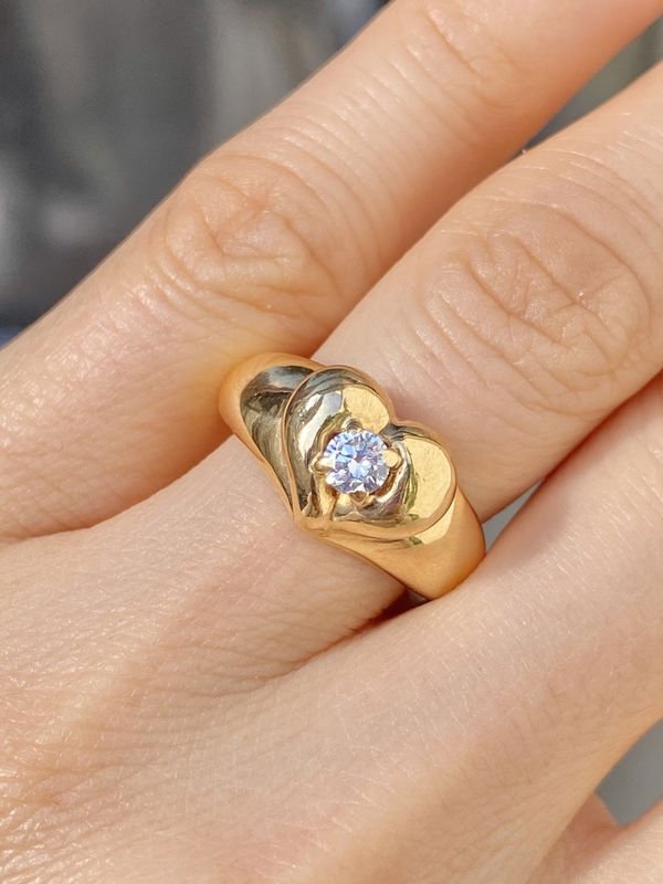 Bague VAN CLEEF & ARPELS Cœur en or jaune et diamant - Castafiore